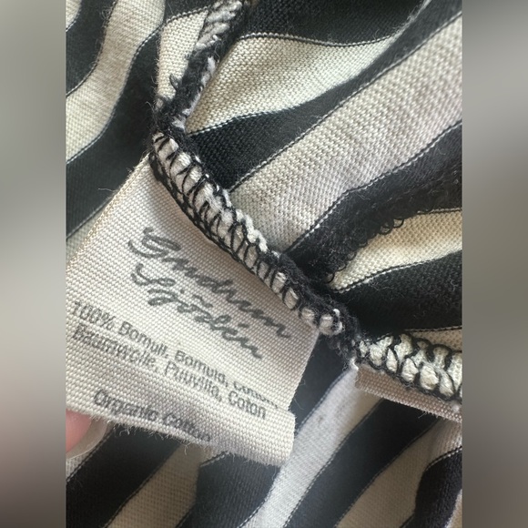 Gudrun Sjoden Black and White Chevron Dress Size Small Cotton T-Shirt EUC - Picture 4 of 8